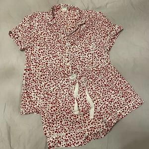 J. Crew Cotton Shorts Pajamas - Valentines/Heart Pattern